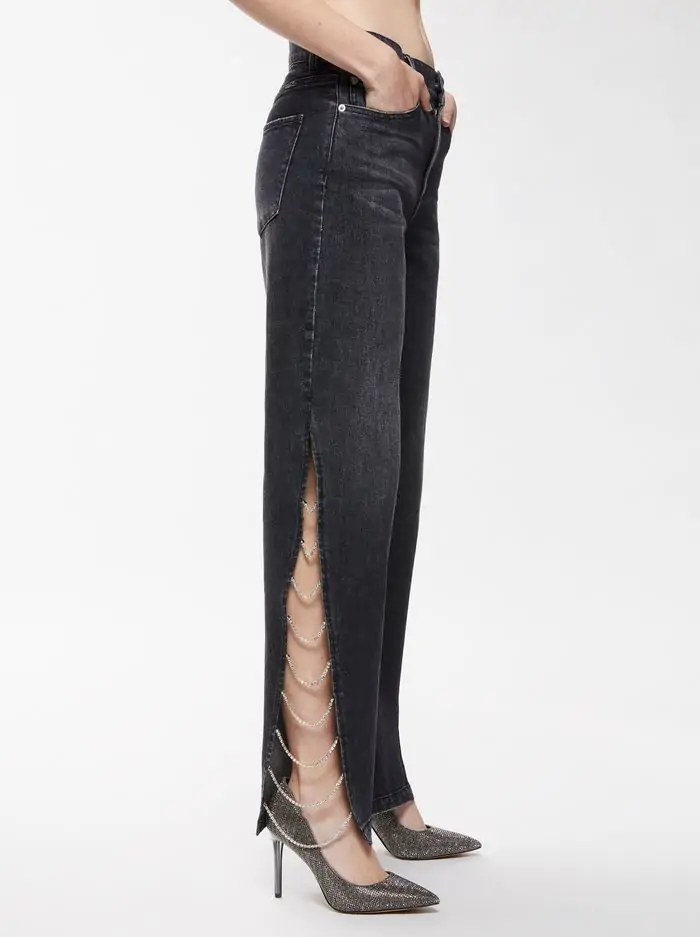 GAYLE EMBELLISHED SIDE JEAN